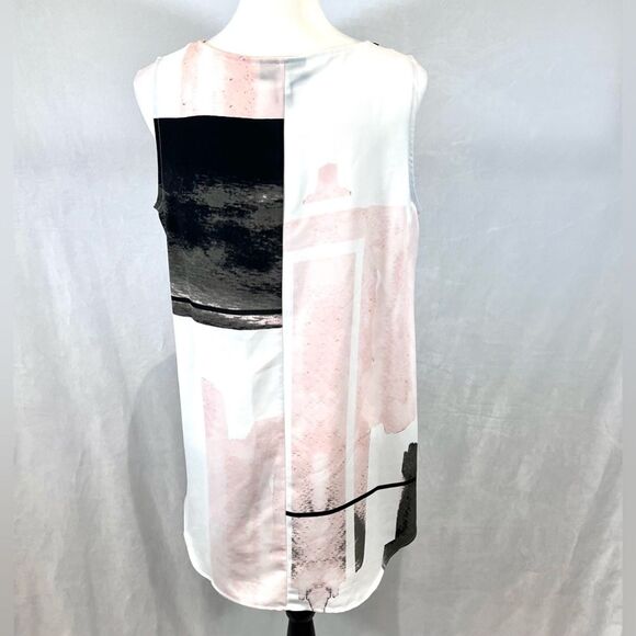 Alfani light pink white and black abstract print tunic top size 10P - Picture 3 of 4